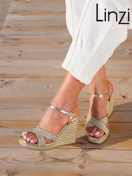 Linzi Gold Nikki Cross-Over Front Strap Wedges (AV5623) | €60