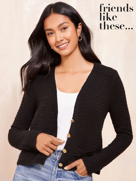 Friends Like These Textured V-Neck Knitted Cardigan (AV5635) | € 53