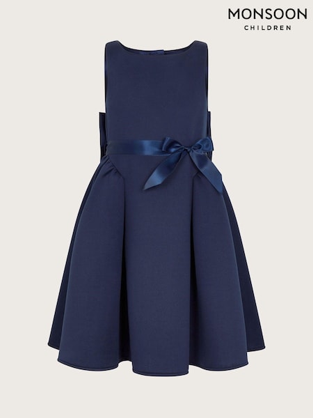 Monsoon Blue Molly Scuba Bow Bridesmaid Dress (AV5645) | ₪277 - ₪327