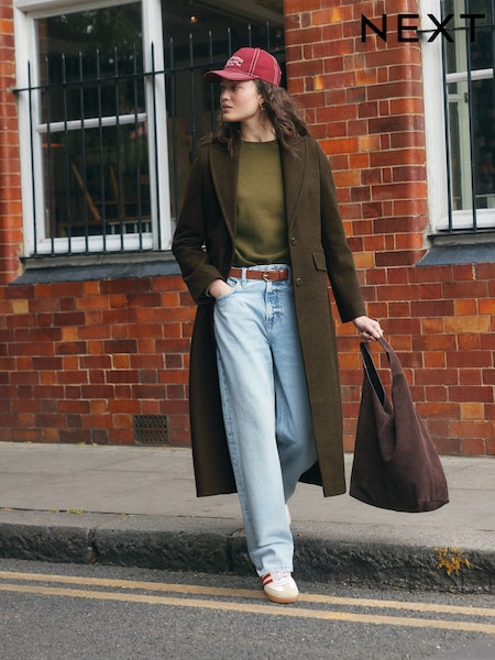 Olive Green Revere Coat (AV5697) | €73