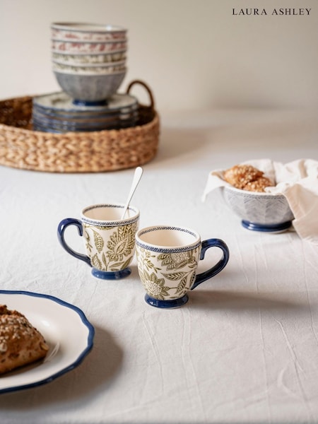 Laura Ashley Set of 2 Green Hedingham Small Mugs (AV5724) | €27