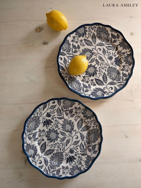 Laura Ashley Blue Set of 2 Hedingham 27cm Dinner Plates (AV5734) | €35