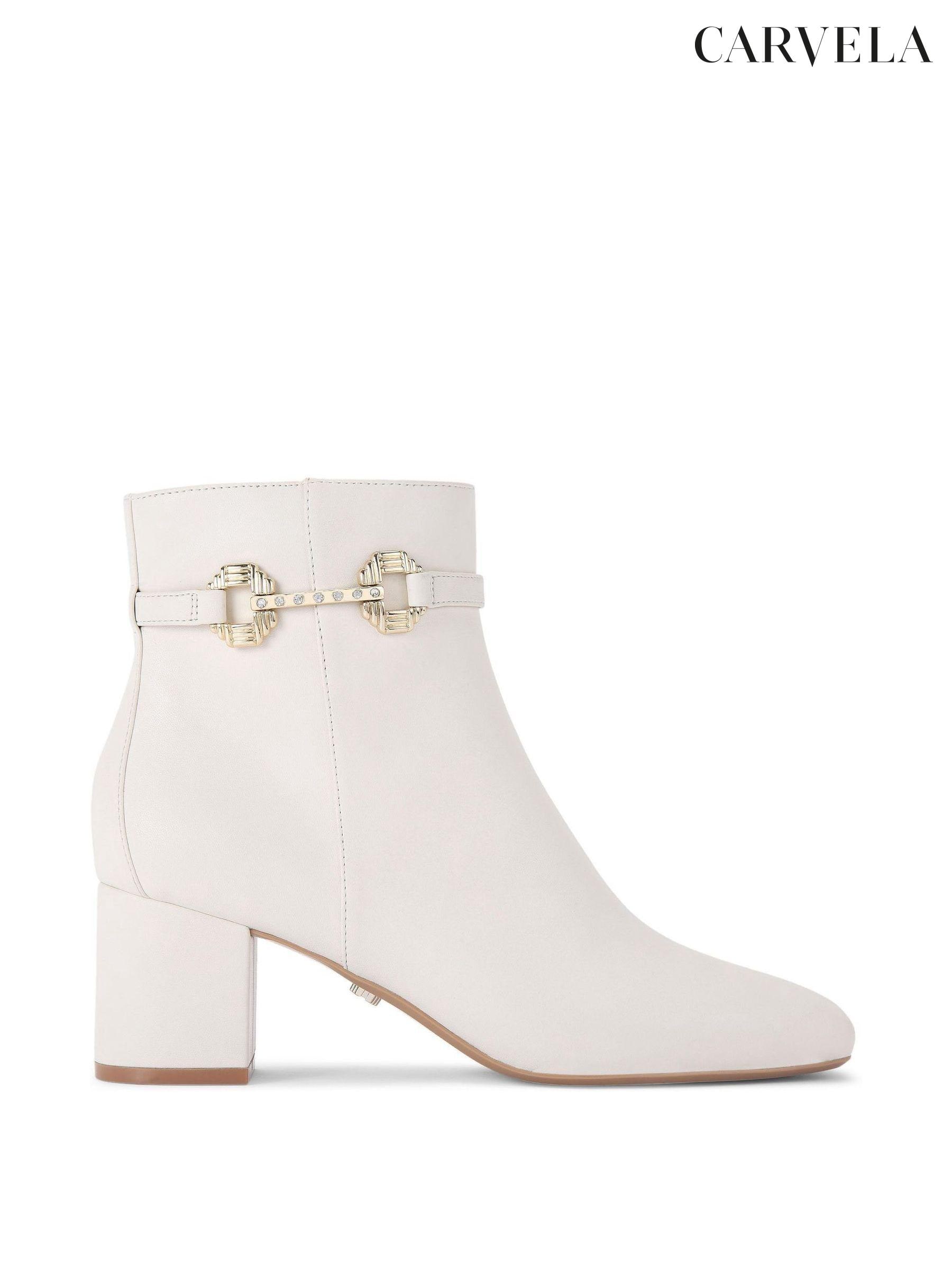 Women s Boots Cream Block Heel Ankle Footwear Next Luxembourg