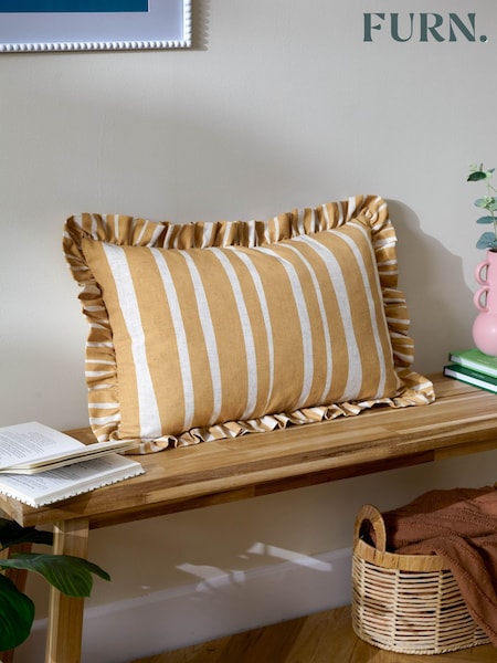Furn Linen Ochre Carmon Stripe Cushion (AV5878) | €29