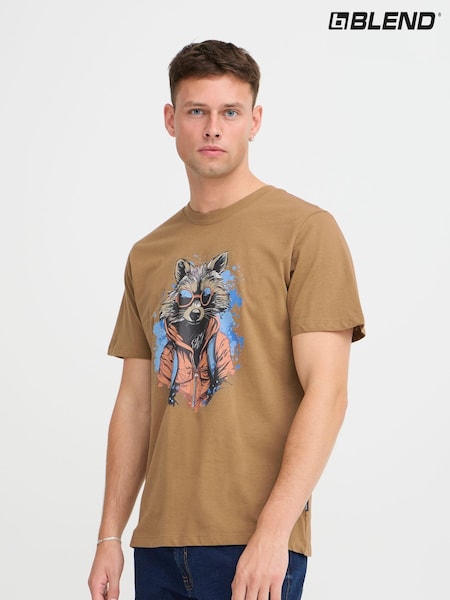 Blend Orange 100% Cotton Rocket Printed Short Sleeve T-Shirt (AV5902) | 57 SAR