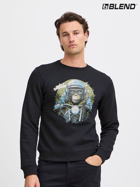 Blend Black Rust Animal Printed Crew Neck Jumper (AV5921) | €23