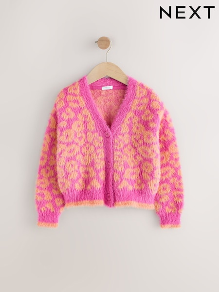 Pink and Orange Leopard Boxy Cardigan (3-16yrs) (AV5937) | €29 - €36