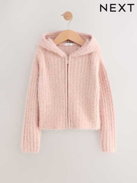 Pink Fluffy Zip Through Hoodie (3-16yrs) (AV5951) | AED97 - AED122