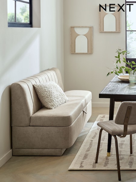 Monza Faux Leather Mink Anderson Storage Dining Bench (AV5954) | €1,050