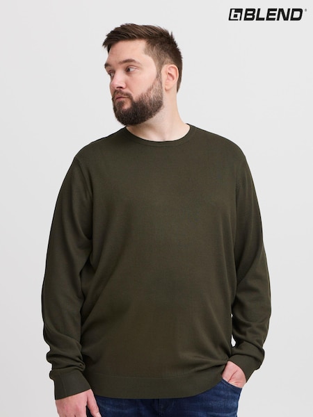 Grün - Blend Big & Tall Leichter Strickpullover mit Rundhalsausschnitt (AV6028) | 21 €