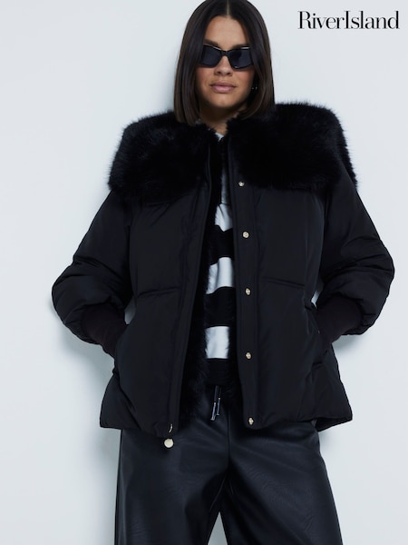 River Island Padded Faux Fur Jacket (AV6070) | ‏518 د.إ.‏