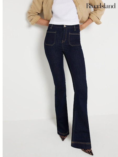 River Island Mid Rise Pocket Front Flare Jeans (AV6110) | 81 €