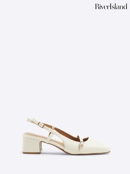River Island Beige Buckle Heeled Court Shoes (AV6117) | 89 QAR