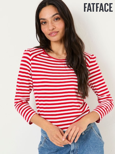 FatFace Ria Red Stripe 100% Cotton Top (AV6262) | €39