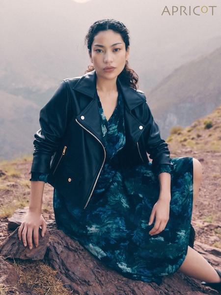 Apricot Black Biker Jacket (AV6277) | €69