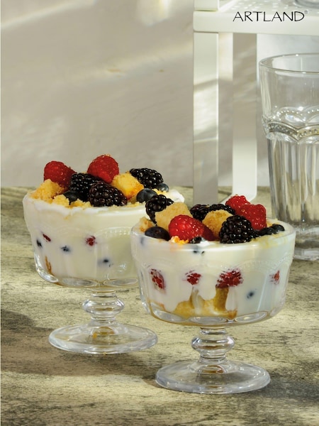 Artland Set of 4 Clear Pearl Ridge Mini Trifle Bowls (AV6358) | 139 QAR
