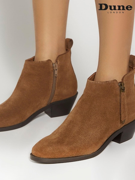 Dune London Natural Pear Flat Ankle Boots (AV6400) | €103