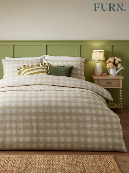 Furn Natural Hartsford Gingham Duvet Set (AV6472) | €20 - €42