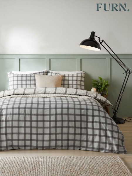 Furn Grey Canberra Check Duvet Set (AV6474) | $28 - $59