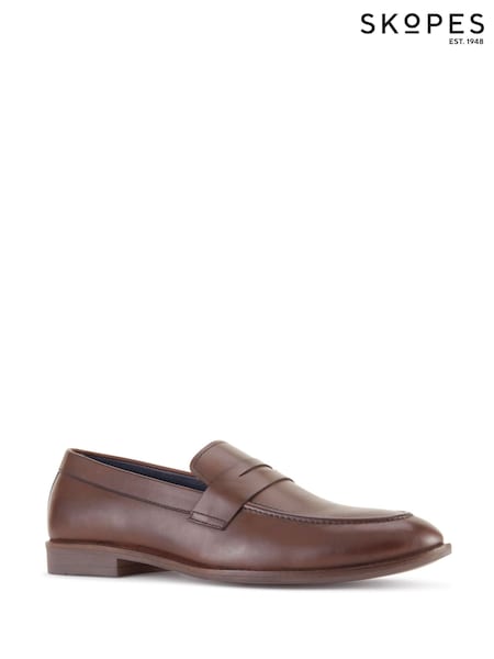 Skopes Brown Leather Loafers (AV6478) | SGD 116