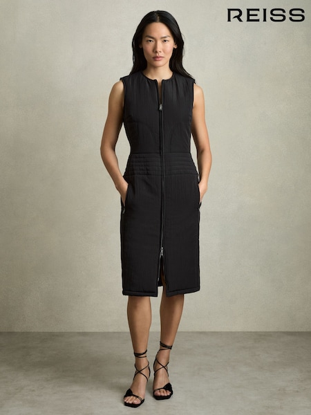 Reiss Mahlon Quilted Zip-through Sleeveless Dress (AV6505) | €362
