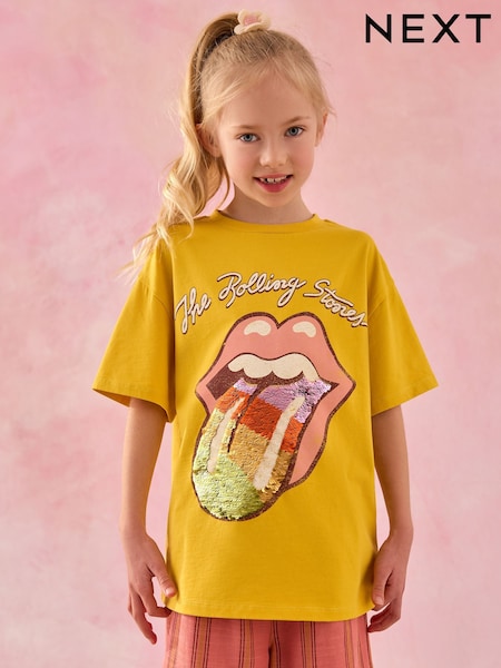 Ochre Yellow Oversized Rolling Stones Band License T-Shirt (3-16yrs) (AV6555) | €21 - €28
