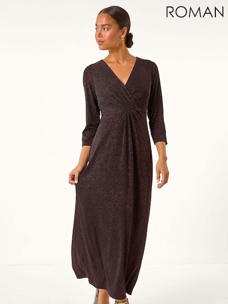 Roman Petite Gathered Glitter Maxi Stretch Dress (AV6677) | 109 €
