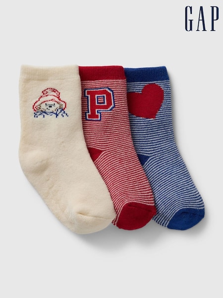 Gap Red Paddington Organic Cotton Crew Socks (3-Pack) (Newborn-24mths) (AV6736) | €14