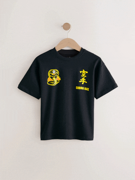 Black Cobra Kai Short Sleeve 100% Cotton T-Shirt (3-16yrs) (AV6796) | €17 - €21