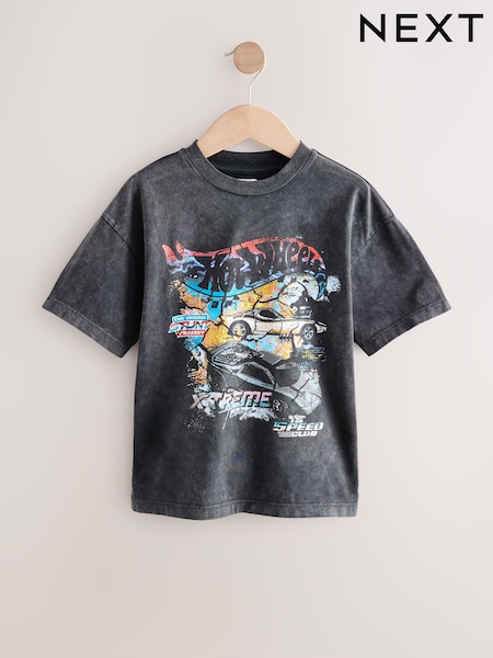 Charcoal Grey Hot Wheels Short Sleeve 100% Cotton T-Shirt (3-16yrs) (AV6801) | €23 - €27