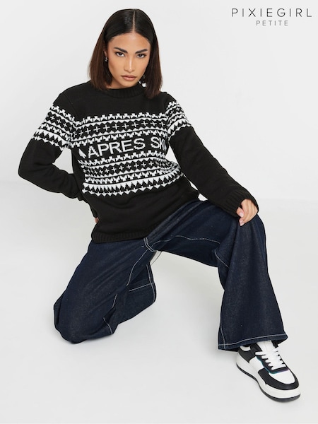 PixieGirl Petite Black Apres Ski Jumper (AV6847) | ₪146
