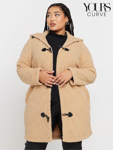 Yours Curve Natural Faux Fur Toggle Jacket (AV6859) | $79