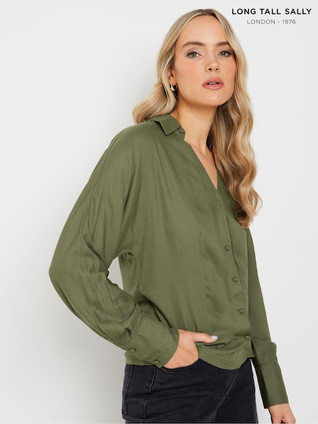 Verde - Long Tall Sally Asymmetric Button Blouse (AV6866) | 42 €