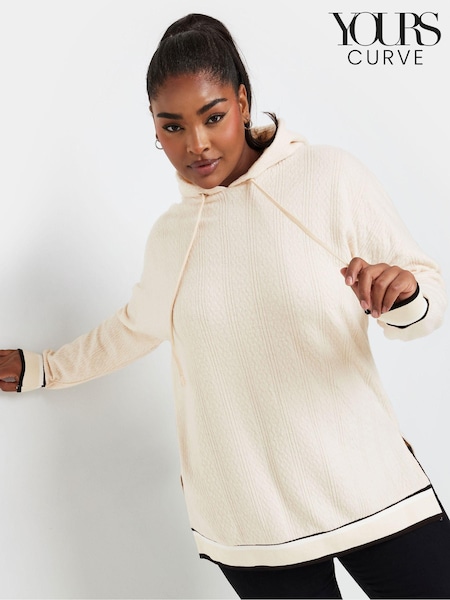 Yours Curve Natural Structured Hoodie (AV6957) | $54