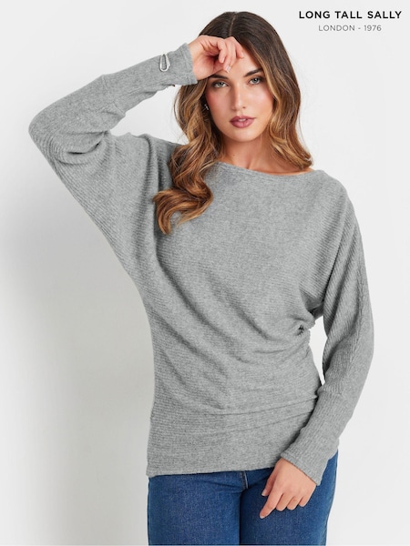 Long Tall Sally Ribbed Soft Touch Batwing Top (AV6972) | 223 LEI