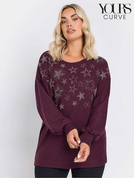 Yours Curve Purple Star Heatseal Jumper (AV6987) | €43