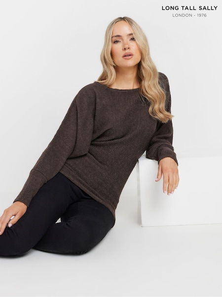 Ruskea - Long Tall Sally Ribbed Soft Touch Batwing Neulepusero (AV6988) | €47