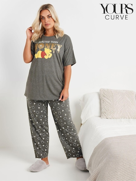 Yours Curve Disney Winnie The Pooh Wide Leg Pyjamas Set (AV7017) | ‏178 ر.ق.