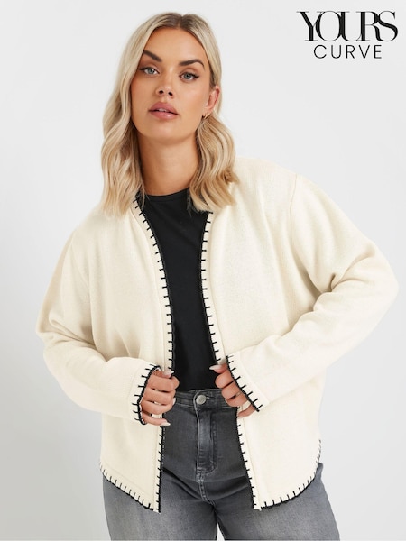 Naravni - Yours Curve Scalloped Edge Short Cardigan (AV7024) | € 45