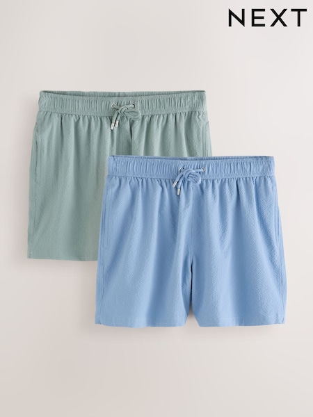 Light Blue/Sage Green Seersucker Swim Shorts (AV7070) | R$ 400