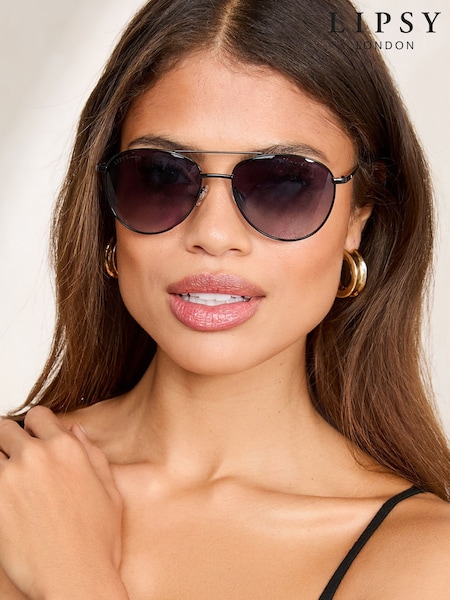 Черный - Lipsy Aviator Sunglasses (AV7099) | €21