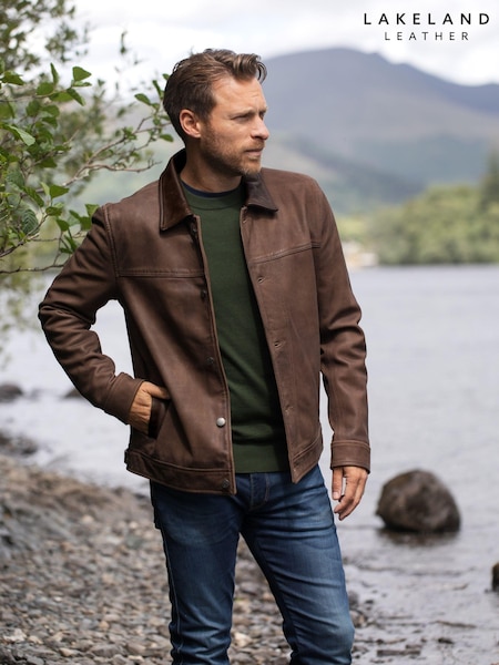 Lakeland Leather Brown Crummock Collared Jacket (AV7113) | kr3 984