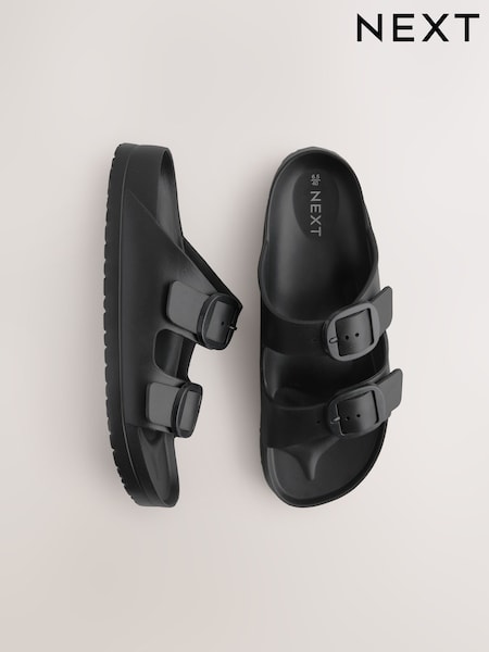 أسود - Beach Double Strap Flat Sliders (AV7115) | ‏76 د.إ.‏