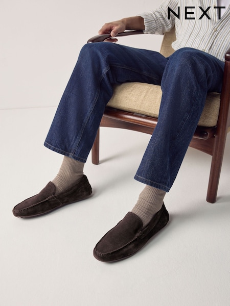 Brown Perforated Suede Driver Shoes (AV7131) | €53