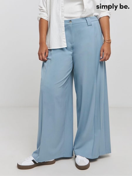 Simply Be Pleated Wide Leg Tailored Trousers (AV7147) | 198 LEI
