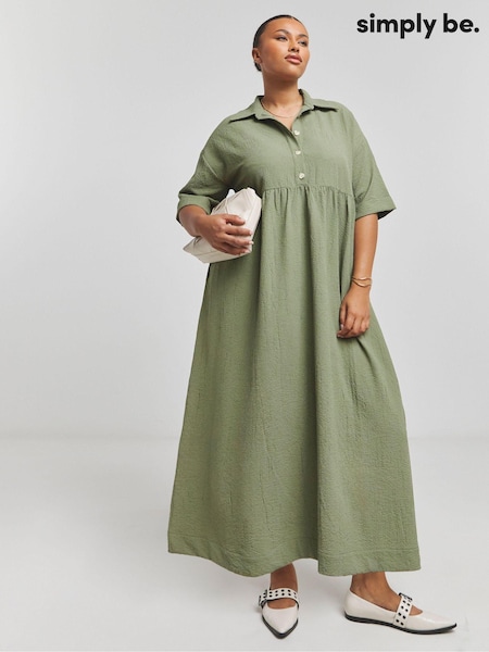 Simply Be Green Utility Shirt Maxi Dress (AV7169) | €32