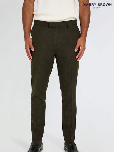Harry Brown Bottle Green Henry Tweed Trousers (AV7202) | €127