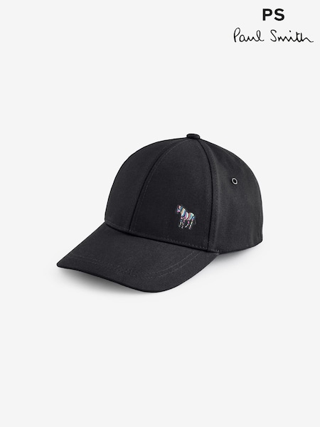 Negro - Ps Paul Smith Zebra Print Logo 100% Cotton Cap (AV7237) | 78 €