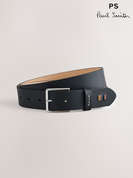 PS Paul Smith Leather Signature Stripe Stiching Detail Black Belt (AV7242) | €46