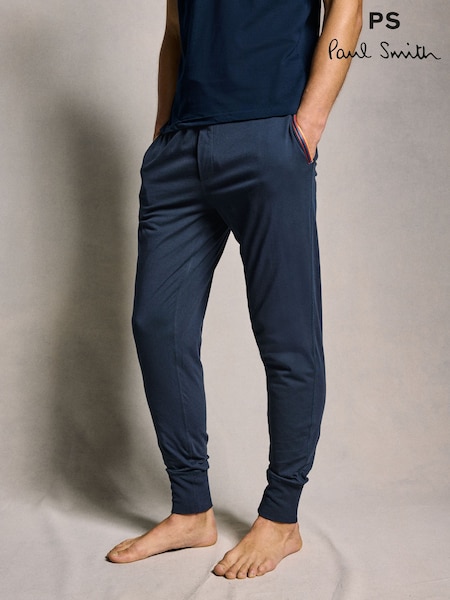 PS Paul Smith Navy Logo Lounge 100% Cotton Jersey Joggers (AV7245) | $84